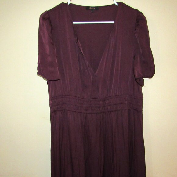Quince Washable Stretch Silk Tiered Maxi Dress in Wine Tasting Red Women's sz L - Picture 3 of 6